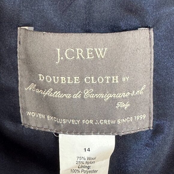 J. Crew Navy Blue Wool Blend Double Cloth Zip Front Wool Blend Jacket Size 14 - Picture 14 of 16